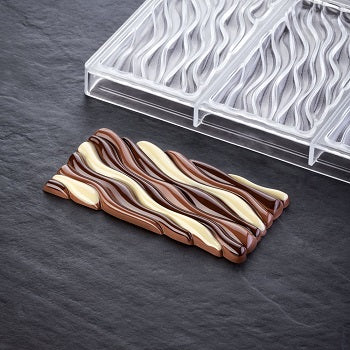 Pavoni Fluid 100g Polycarbonate Chocolate Bar Mould By Vincent Vallee by Home Chocolate Factory - professional pastry and chocolate equipment