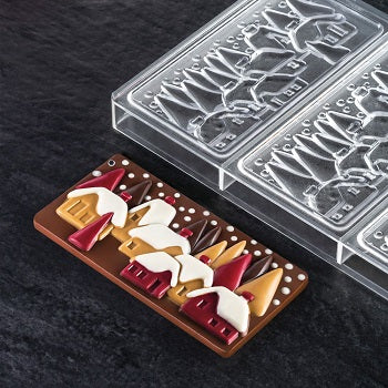 Pavoni 100g Xmas Village Polycarbonate Chocolate Bar Mould By Fabrizio Fiorani
