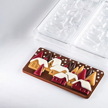 Pavoni 100g Xmas Village Polycarbonate Chocolate Bar Mould By Fabrizio Fiorani