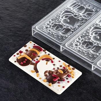 Pavoni 100g Xmas Friends Polycarbonate Chocolate Bar Mould By Fabrizio Fiorani