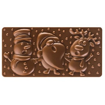 Pavoni 100g Xmas Friends Polycarbonate Chocolate Bar Mould By Fabrizio Fiorani by Home Chocolate Factory - professional pastry and chocolate equipment