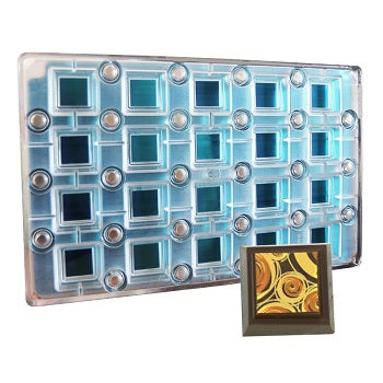 Square Praline Magnetic Chocolate Transfer Mould by Home Chocolate Factory - professional pastry and chocolate equipment