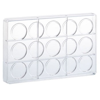 Martellato 5.5g 40mm Flat Disc Polycarbonate Chocolate Bar Mould by Home Chocolate Factory - professional pastry and chocolate equipment