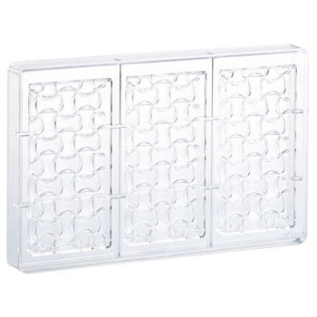 Martellato 100 g Weave Polycarbonate Snack Bar Chocolate Mould by Home Chocolate Factory - professional pastry and chocolate equipment