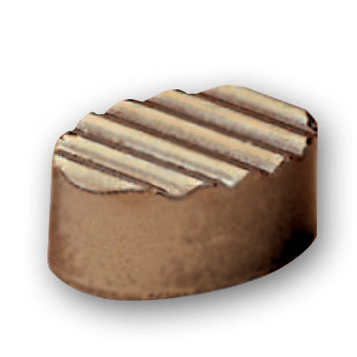 Martellato Oval Praline with Striped Top Polycarbonate Chocolate Mould by Home Chocolate Factory - professional pastry and chocolate equipment