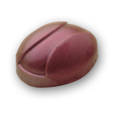 Martellato Shallow Oval Praline with Fluted Centre Polycarbonate Chocolate Mould by Home Chocolate Factory - professional pastry and chocolate equipment