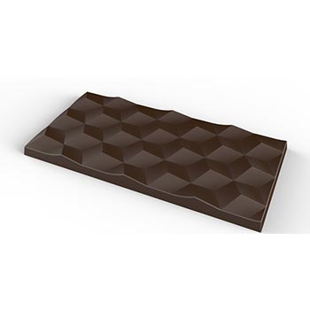 Chocolate World 80g 'Cubes' Bar Polycarbonate Chocolate Mould by Home Chocolate Factory - professional pastry and chocolate equipment
