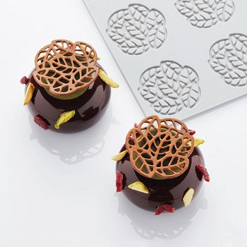 Pavoni Leaves 2 Pavodecor Professional Silicon Mould by Frank Haasnoot by Home Chocolate Factory - professional pastry and chocolate equipment