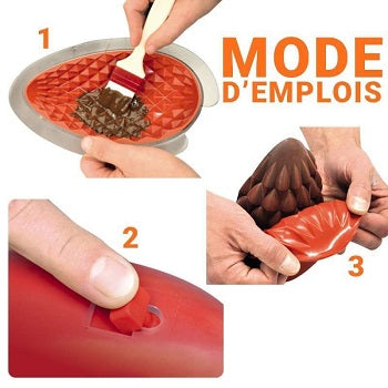 Deco Relief 210mm Lillois 3D Relief Chocolate Egg Mould Kit by Home Chocolate Factory - professional pastry and chocolate equipment