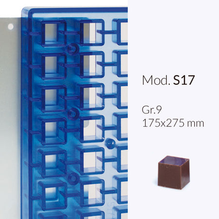 SELMI Cube Polycarbonate Praline Chocolate Mould by Home Chocolate Factory - professional pastry and chocolate equipment