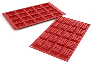 Silikomart SF147 Mini Square Waffle Professional Silicon Mould by Home Chocolate Factory - professional pastry and chocolate equipment