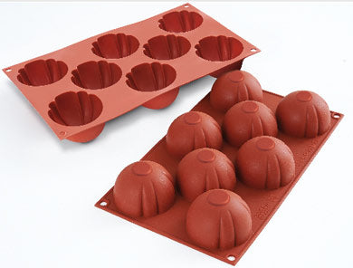 Silikomart SF159 Cupole Striate Professional Silicon Mould by Home Chocolate Factory - professional pastry and chocolate equipment