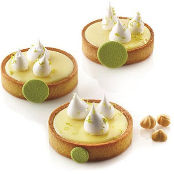 Silikomart Tarte Ring Round Ø80- Pack of 6 Rings by Home Chocolate Factory - professional pastry and chocolate equipment