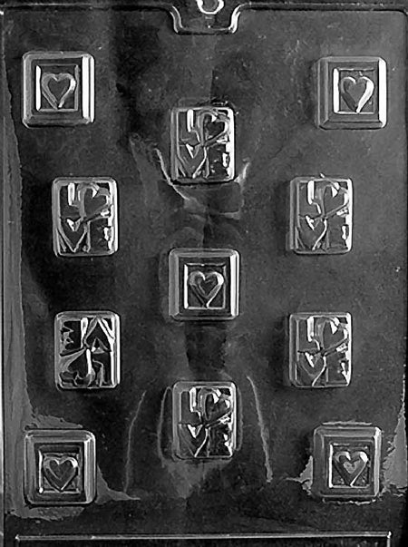 Love Squares Chocolate Mould by Home Chocolate Factory - professional pastry and chocolate equipment