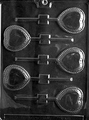 Lace Heart Lollipop Chocolate Mould by Home Chocolate Factory - professional pastry and chocolate equipment