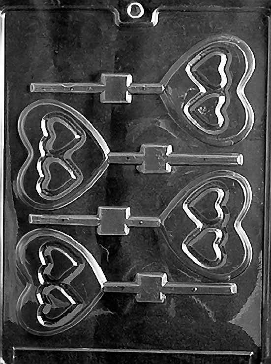 Double Heart Lolly by Home Chocolate Factory - professional pastry and chocolate equipment