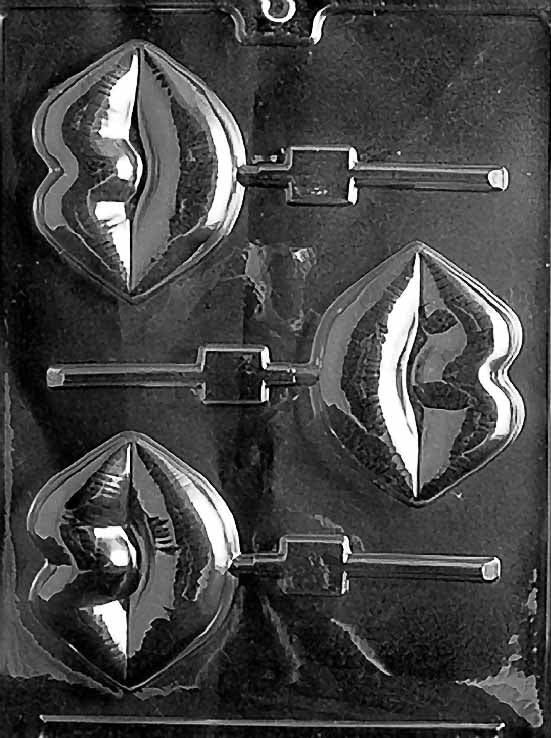Large Lips Lollipop Chocolate Mould by Home Chocolate Factory - professional pastry and chocolate equipment