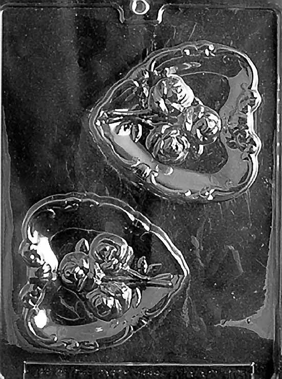 Hearts with Roses Chocolate Mould by Home Chocolate Factory - professional pastry and chocolate equipment