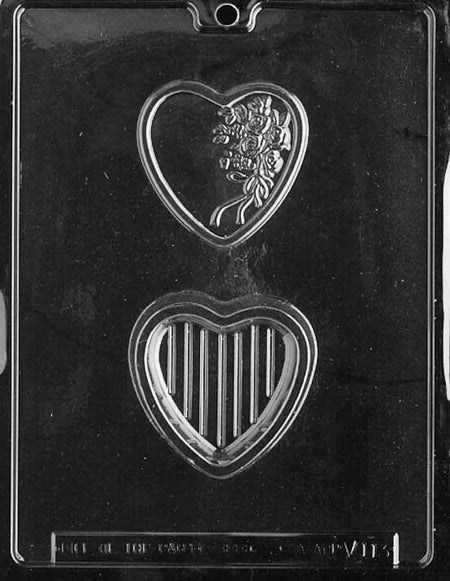 Heart with Bouquet Pour Box Chocolate Mould by Home Chocolate Factory - professional pastry and chocolate equipment