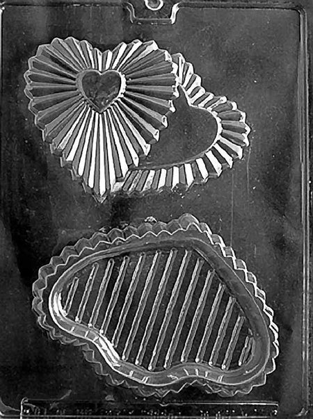 Double Crystal Heart Pour Box Chocolate Mould by Home Chocolate Factory - professional pastry and chocolate equipment