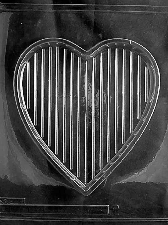 Very Large Striped Pour Heart Base Chocolate Mould by Home Chocolate Factory - professional pastry and chocolate equipment