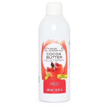 Pastry Academy Red Cocoa Butter Velvet Spray- 400ml by Home Chocolate Factory - professional pastry and chocolate equipment