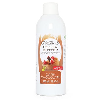 Pastry Academy Dark Chocolate Cocoa Butter Velvet Spray – 400ml by Home Chocolate Factory - professional pastry and chocolate equipment