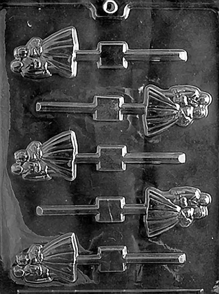 Bride and Groom Lollipop Chocolate Mould by Home Chocolate Factory - professional pastry and chocolate equipment