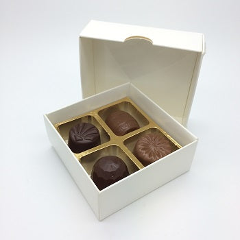 White Box (4 Choc) - Bulk 25 Pack by Home Chocolate Factory - professional pastry and chocolate equipment