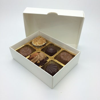 White Box (6 Choc) - Bulk 25 Pack by Home Chocolate Factory - professional pastry and chocolate equipment