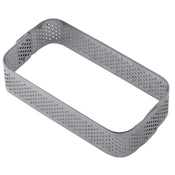 Pavoni Rectangular Microperforated Stainless Steel Ring- 88mm x 46mm x 20mm by Home Chocolate Factory - professional pastry and chocolate equipment