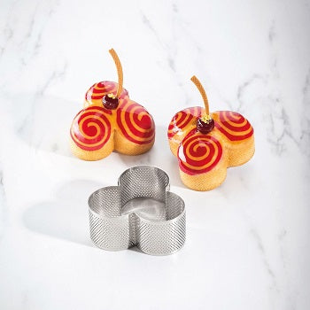 Pavoni Viennoiserie Clover Microperforated Stainless Steel Ring- 102mm x 98mm x 45mm by Home Chocolate Factory - professional pastry and chocolate equipment