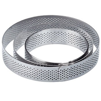 Pavoni Round Microperforated Stainless Steel Ring- 70mm x 70mm x 20mm by Home Chocolate Factory - professional pastry and chocolate equipment