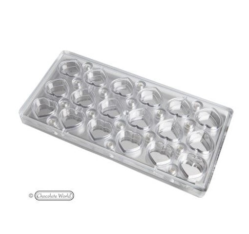 Chocolate World Heart Magnetic Chocolate Mould for Transfers by Home Chocolate Factory - professional pastry and chocolate equipment