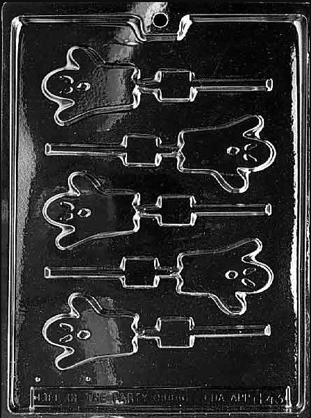 Small Ghost Lollipop Chocolate Mould by Home Chocolate Factory - professional pastry and chocolate equipment