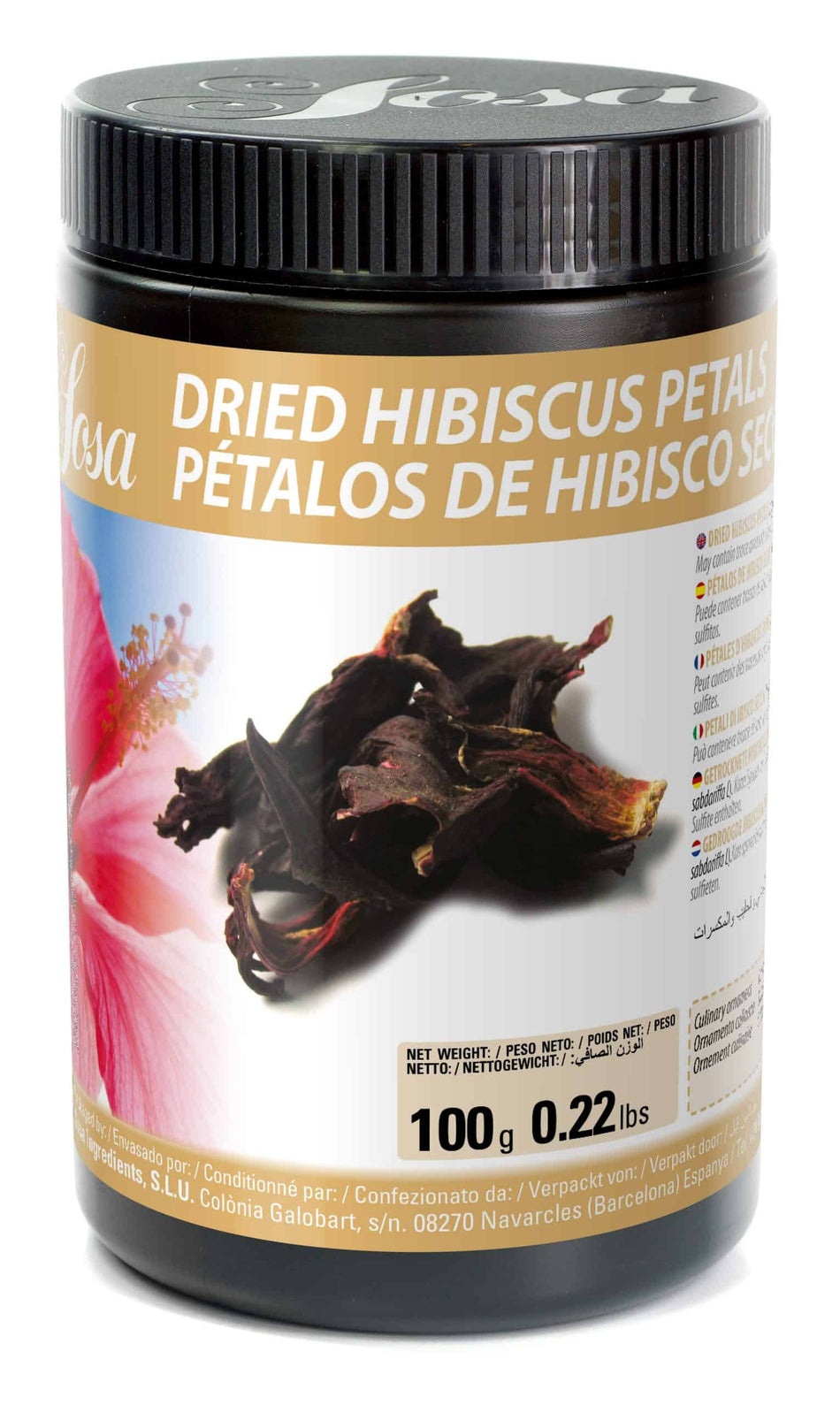 SOSA Dried Hibiscus Petals (100g) by Home Chocolate Factory - professional pastry and chocolate equipment
