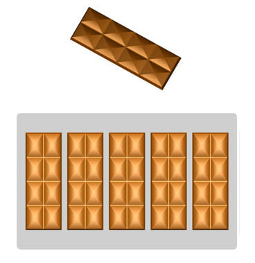 Implast 50 g Break Apart Bar Polycarbonate Chocolate Mould by Home Chocolate Factory - professional pastry and chocolate equipment