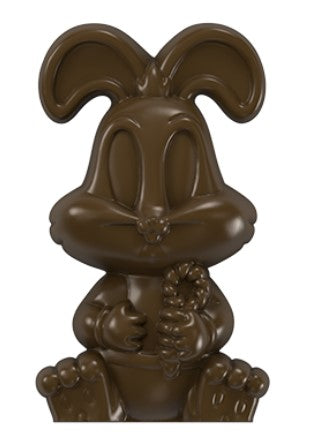 Implast  97mm Flat Easter Bunny Polycarbonate Chocolate Mould by Home Chocolate Factory - professional pastry and chocolate equipment