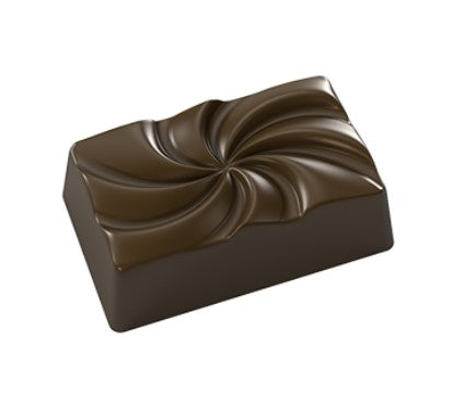 Implast 10g Swirl Rectangular Praline Polycarbonate Chocolate Mould by Home Chocolate Factory - professional pastry and chocolate equipment