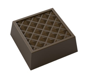 Implast 12g Lattice Design Square Praline Polycarbonate Chocolate Mould by Home Chocolate Factory - professional pastry and chocolate equipment