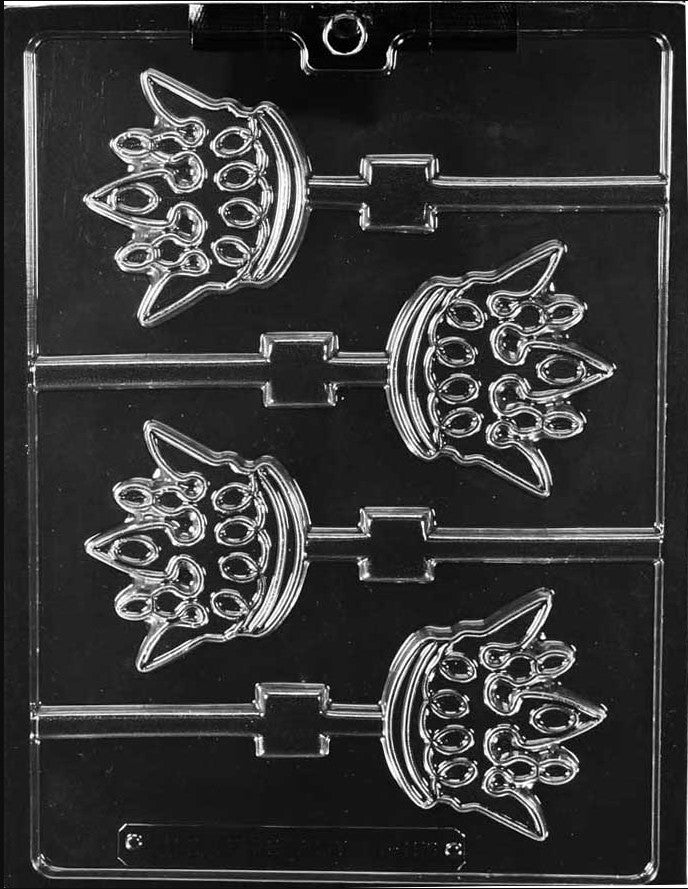 Crown Lollipop Chocolate Mould by Home Chocolate Factory - professional pastry and chocolate equipment