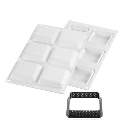 Silikomart Kit Tarte Ring Square 80 by Home Chocolate Factory - professional pastry and chocolate equipment