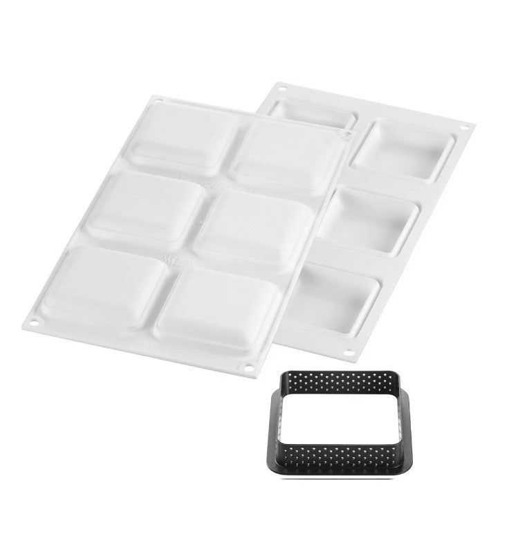 Silikomart Kit Tarte Ring Square 80 by Home Chocolate Factory - professional pastry and chocolate equipment