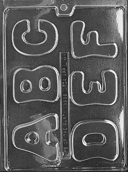 Large Letters A-F Chocolate Mould by Home Chocolate Factory - professional pastry and chocolate equipment