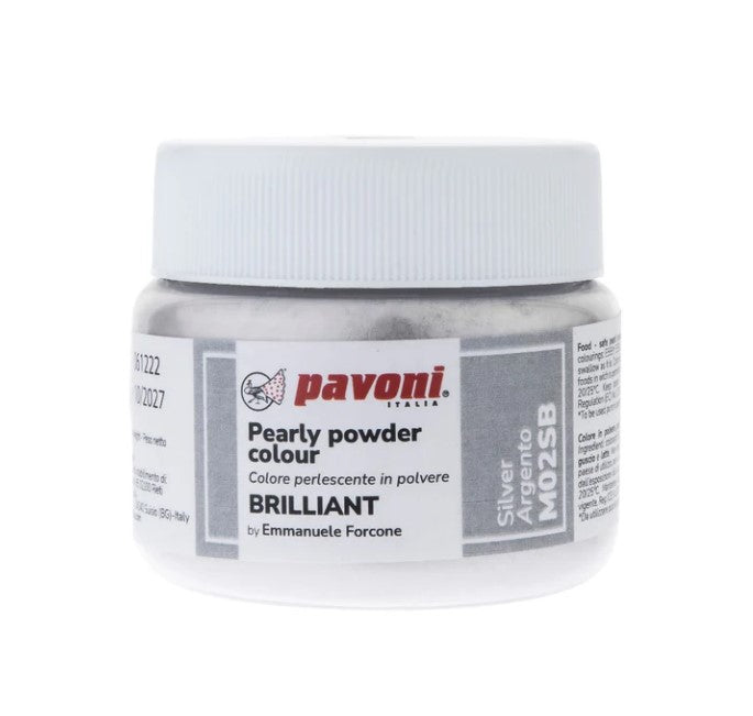 Pavoni Brilliant Metallic Colouring Powder - Silver by Home Chocolate Factory - professional pastry and chocolate equipment