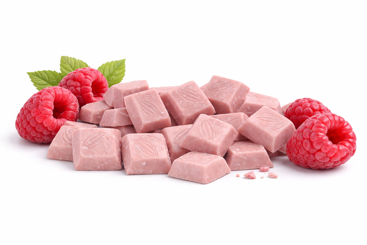 Raspberry White Chocolate Chunks - 1.5kg by Home Chocolate Factory - professional pastry and chocolate equipment