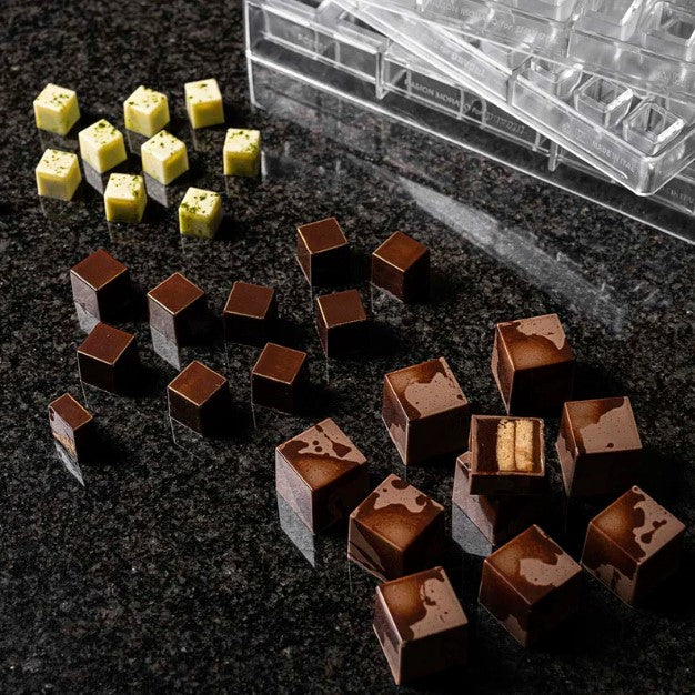 Pavoni Cubo Polycarbonate Chocolate Mould 25 ml by Home Chocolate Factory - professional pastry and chocolate equipment