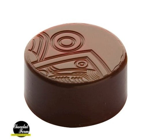 Chocolat Form Aztec Pattern Round Praline Polycarbonate Chocolate Mould by Home Chocolate Factory - professional pastry and chocolate equipment