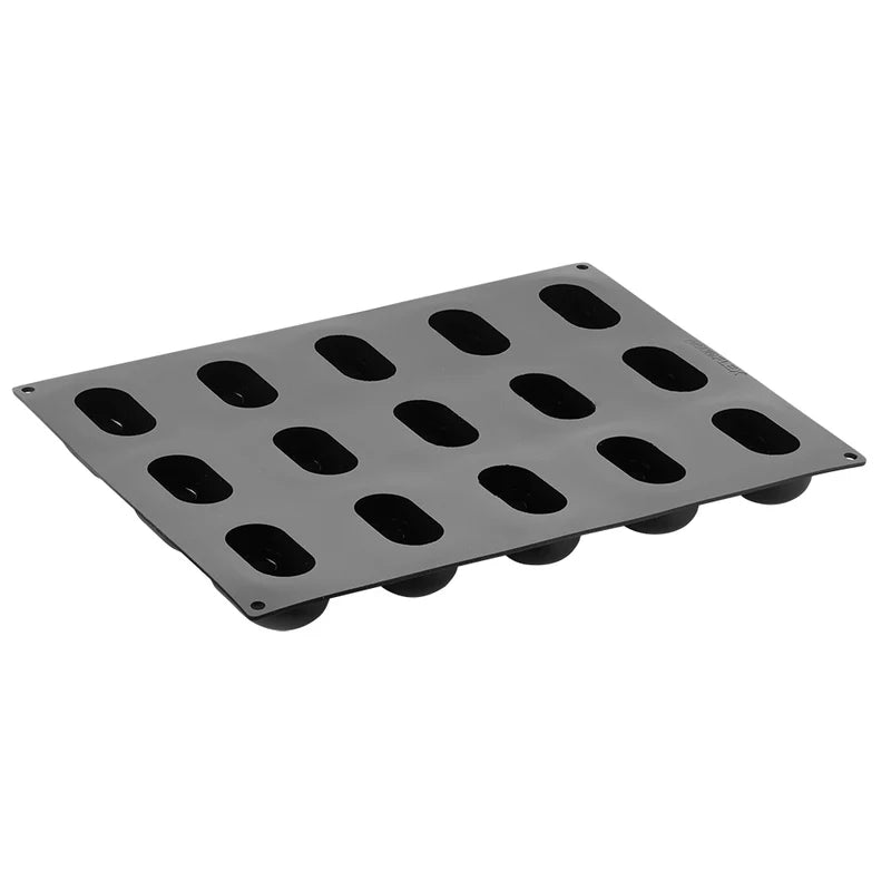 Pavoni 3D Pavoflex Silicone Mould Mister 400 X 300mm - 15 Indents 78 X 48 X H 33mm - Vol.90ml + Pack by Home Chocolate Factory - professional pastry and chocolate equipment