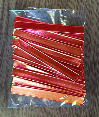 Metallic Red Ties - pack of approx 50 by Home Chocolate Factory - professional pastry and chocolate equipment